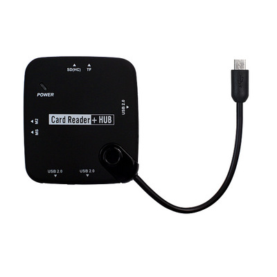 環保包裝安卓手機多功能讀卡器MICRO USB OTG HUB 7in1 combo