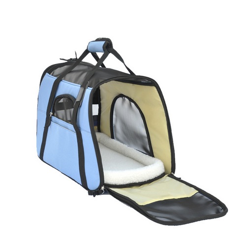 便攜式寵物包旅行袋折疊背包(藍色)(47cm)
