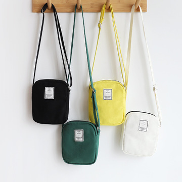 韓國潮流帆布包手機包小包小方包(黃色)