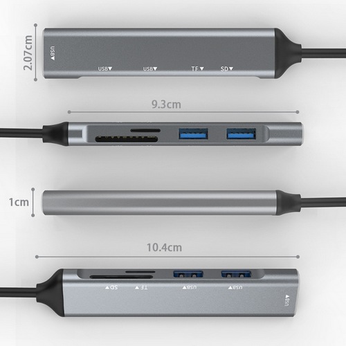 迷你type-c集線器/SD/TF讀卡器/USB 3.0 HUB集線器(顏色隨機)